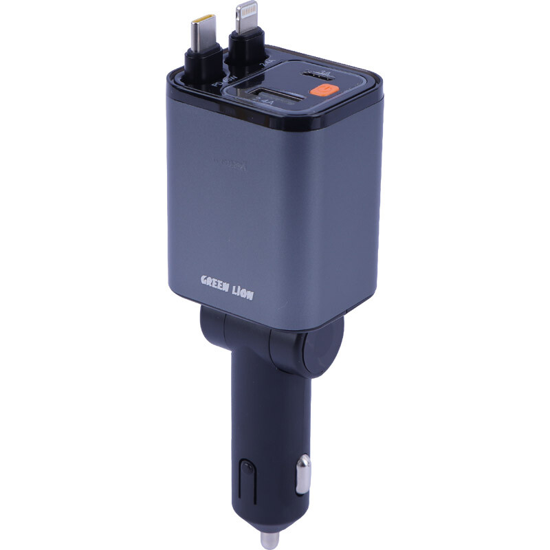 شارژر فندکی 45 وات گرین لاین Retractable GL-CC20 GNRTCC65WGY