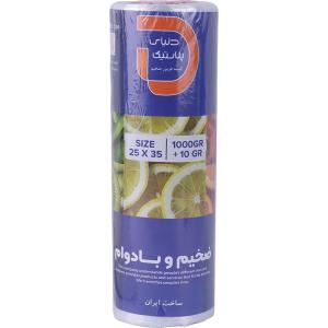 کیسه فریزر رولی دنیای پلاستیک سایز 25*35 سانتی متر بسته 1000 گرمی