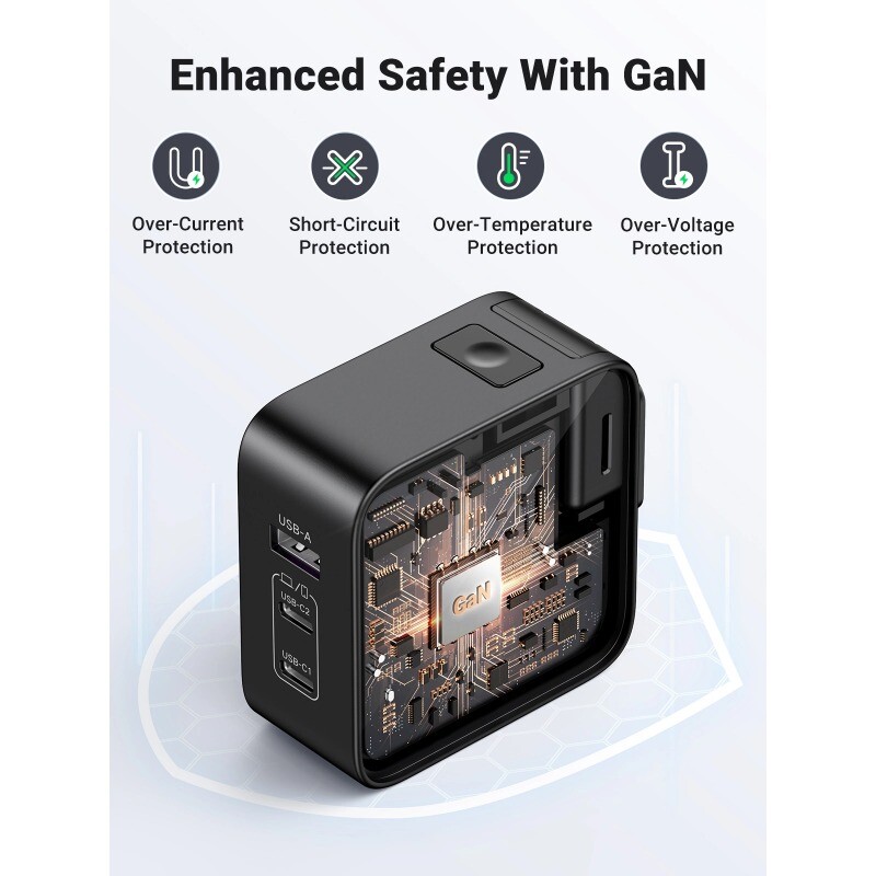 شارژر دیواری 65 وات یوگرین CD296-90409 GaN QC4.0 PD3.0 5A