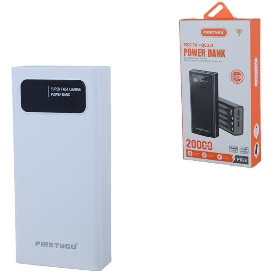 پاور بانک فست شارژ فرست یو P026 QC3.0 PD 22.5W ظرفیت 20000 میلی آمپر ساعت