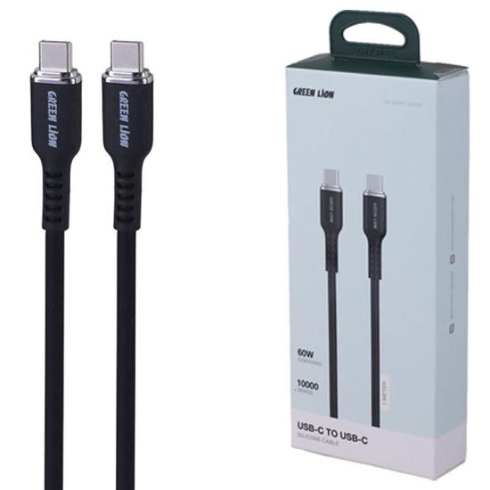 کابل دو سر تایپ سی فست شارژ 60 وات گرین لاین GNSILNTTCBK طول 1 متر