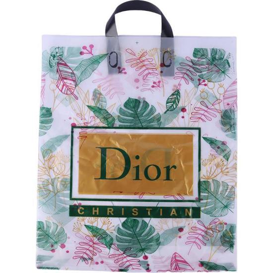 نایلون دسته دار دسته تقویتی طرح Dior سایز 45*40 سانتی متر بسته 1 کیلویی