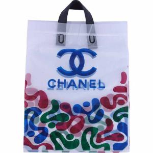 نایلون دسته دار دسته تقویتی طرح Chanel سایز 45*35 سانتی متر بسته 1 کیلویی