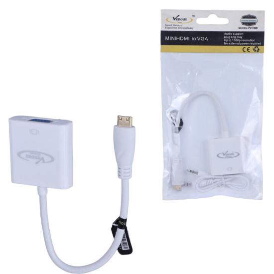 تبدیل Mini HDMI به VGA ونوس PV-T890 + کابل صدا