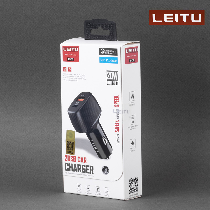 شارژر فندکی لیتو مدل LC-C22 20W به همراه کابل تبدیل لایتنینگ