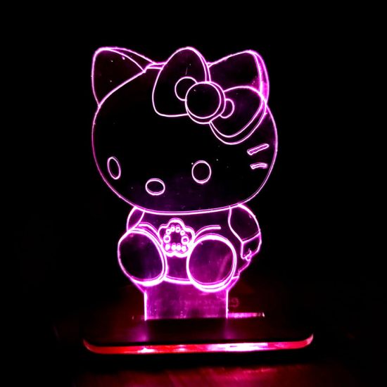 چراغ خواب مدل بالبینگ سه بعدی طرح کیتی kitty کد 2039