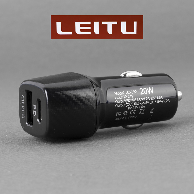 شارژر فندکی لیتو مدل LC-C22 20W به همراه کابل تبدیل لایتنینگ